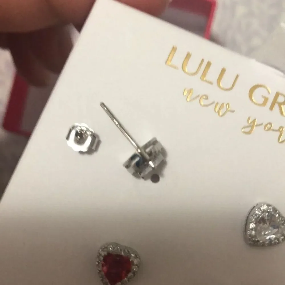 Heart shaped earrings Sterling silver 925 two pair new